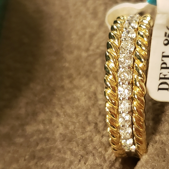 Unique Effy diamond band, 14k gold - Picture 6 of 8